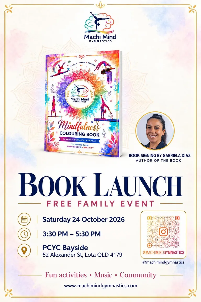 Book launch flyer — Saturday 24 October 2026, 3:30 to 5:30 PM at PCYC Bayside, 52 Alexander St, Lota QLD 4179